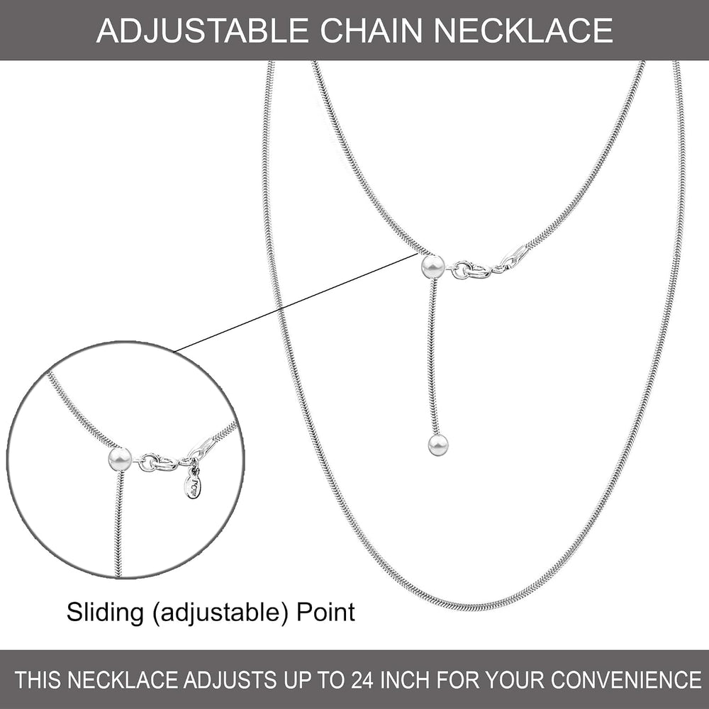 LeCalla 925 Sterling Silver Italian Jewelry Adjustable Chain Necklace, Slidin...