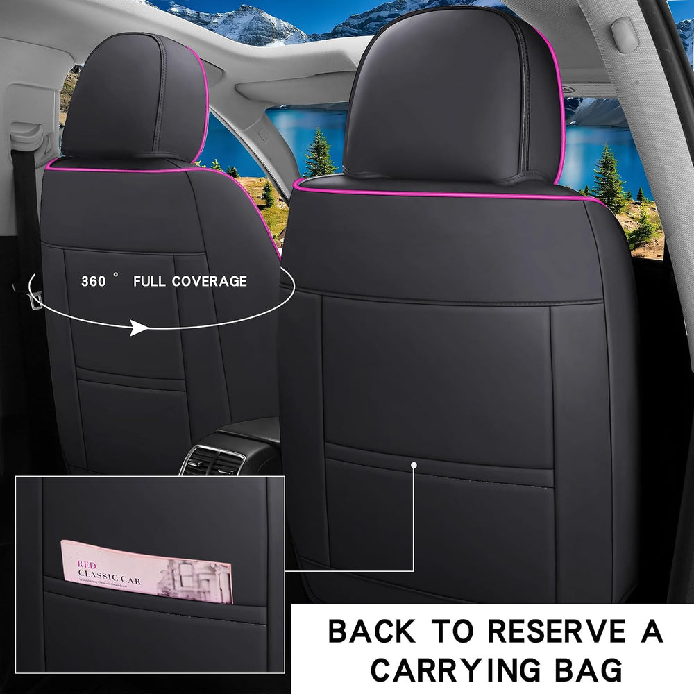 Comfortable Leather Auto Car Seat Covers Front & Rear Seat Protector Fit ...