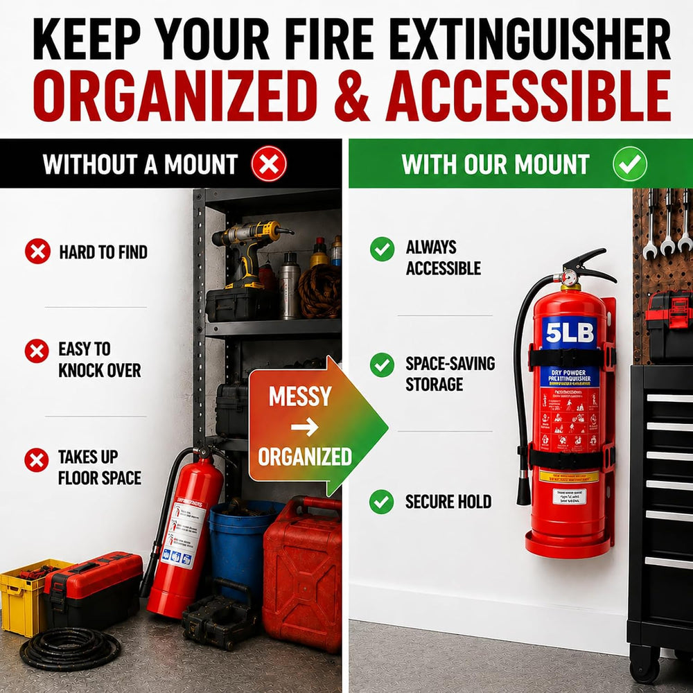 Fire Extinguisher Mount - Heavy Duty Metal Wall Mount Bracket,Adjustable Quic...