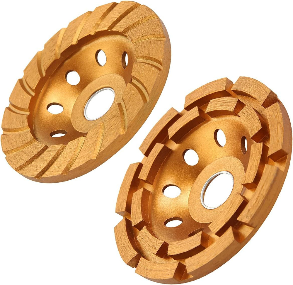Original Gold KSEIBI 4-1/2-Inch Diamond Cup Wheel Turbo Blade and Double Row ...