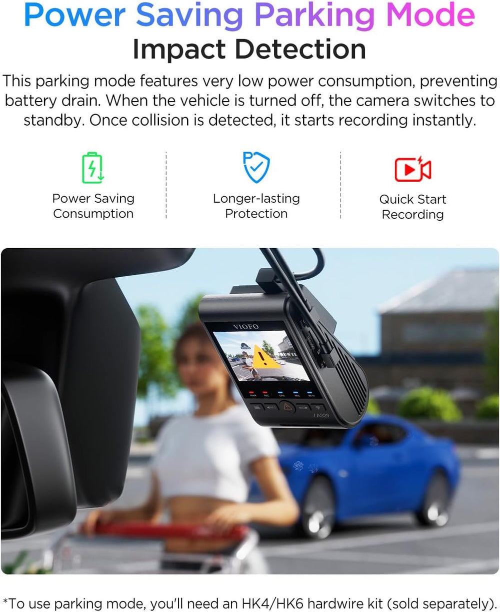 VIOFO A329S 4K 60FPS Dash Cam Front and Rear, STARVIS 2 HDR, Wi-Fi 6