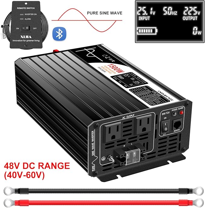 Xijia 1500W 48v to 120v Pure sine Wave 60HZ Solar Inverter
