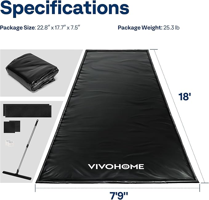 VIVOHOME Containment Mat with Stay Put Corner, PVC Garage Mats