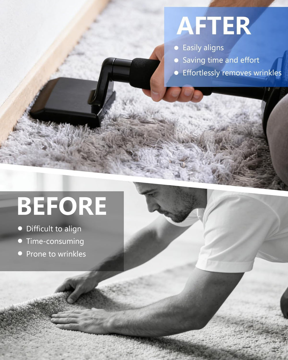 Carpet Knee Kicker Tool Kit with Carpet Tucker, Stretcher Tools for Carpet St...