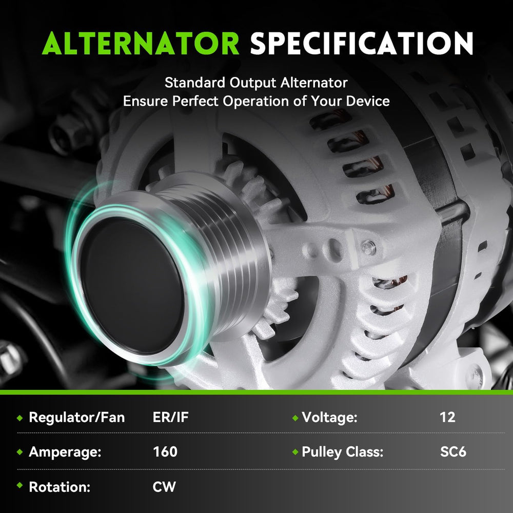 11570N New Alternator V6 3.6L Compatible with 2011-2020 Dodge Grand Caravan J...
