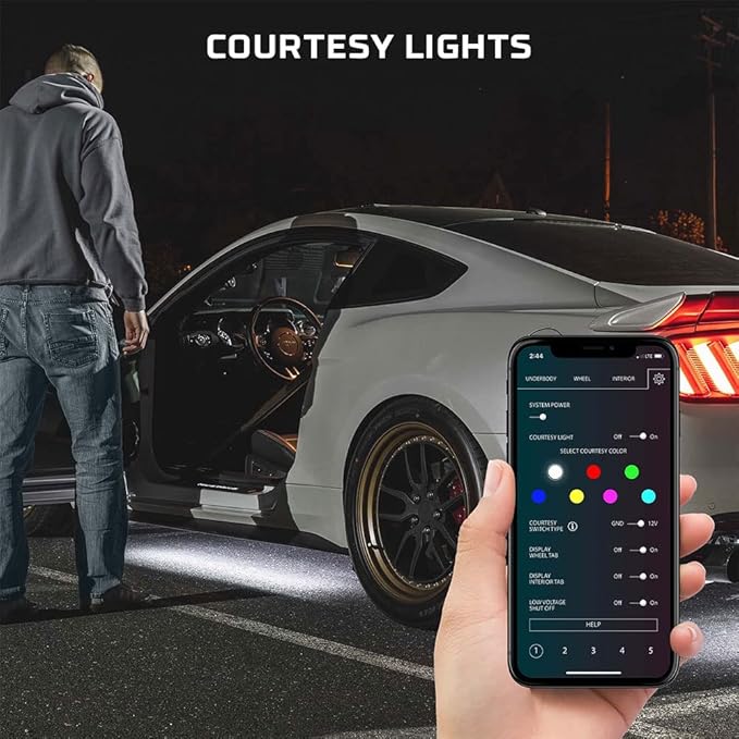 LEDGlow 4pc Bluetooth Million Color LED Underbody Underglow Accent Neon