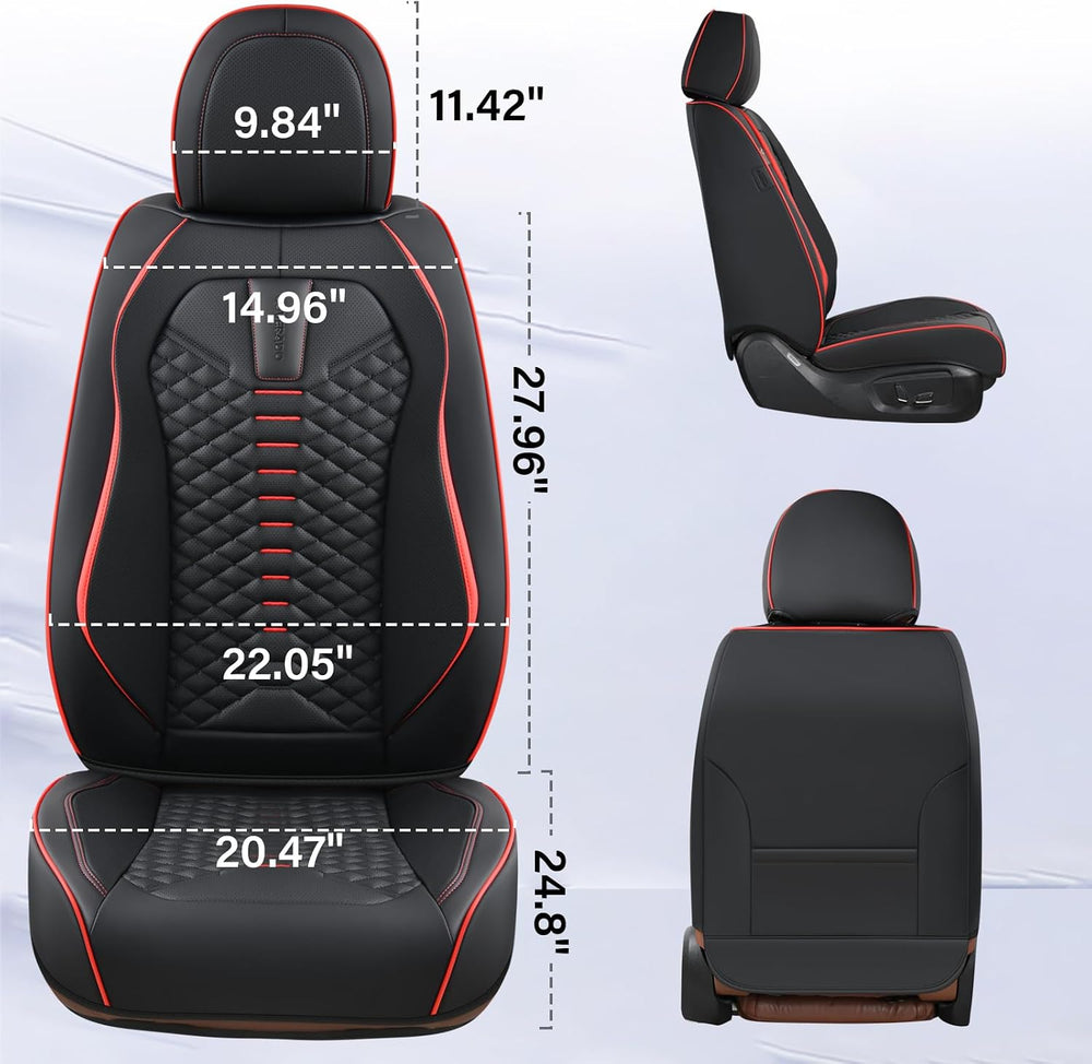 Coverado Seat Covers Full Set, Waterproof Nappa Leather Seat Covers for Cars,...