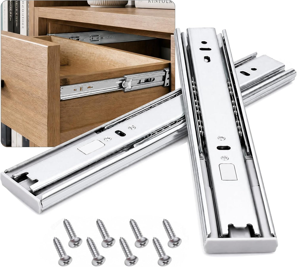 12 inch Soft Close Drawer Slides 6 Pairs (12 Pcs) Heavy Duty Cabinet Side Mou...