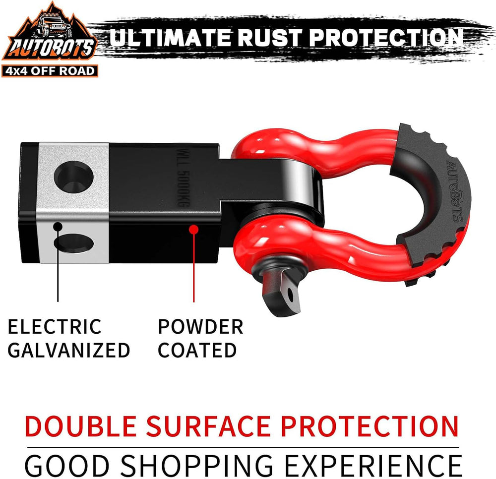 AUTOBOTS Tow Hitch Receiver 2" Shackle Hitch Receiver Red
