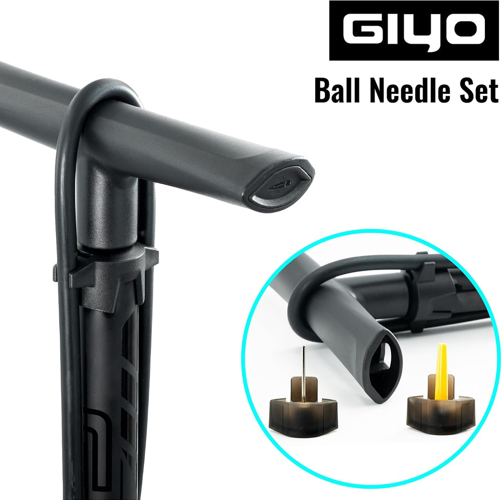 GIYO Bike Floor Pump - 3" Dual Scale Gauge - Road & MTB | One Handed...