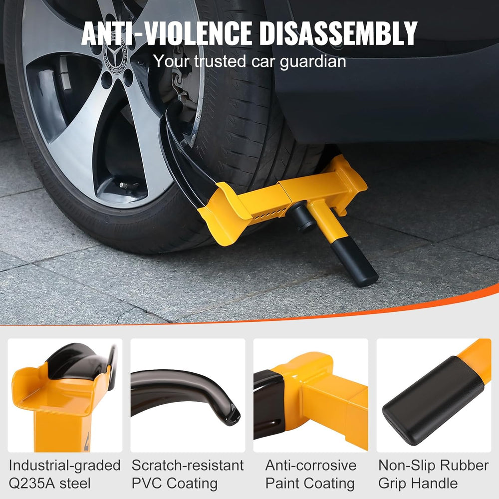 VEVOR Universal Wheel Clamp Lock, 2 Pack Adjustable Anti-Theft Tire Lock, Hea...