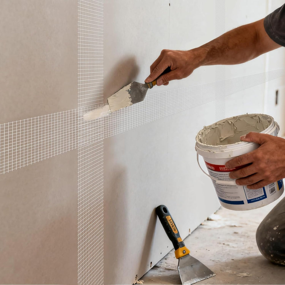 QILIMA Drywall Joint Tape 6 Inch x 75 Feet- Self-Adhesive Mesh Tape for Drywa...
