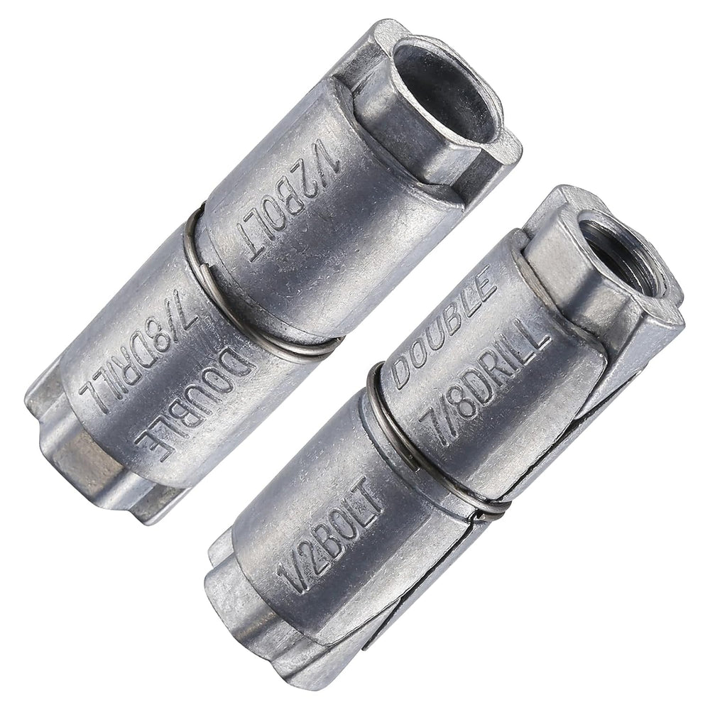 Wensilon (100 pcs) 1/2x2-1/2x7/8 Double Expansion Anchor, Zinc Plated Double ...