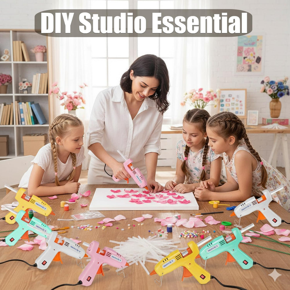 MONVICT 8 Pack 30W Hot Glue Gun Set with 50 Glue Sticks, High Temp Mini