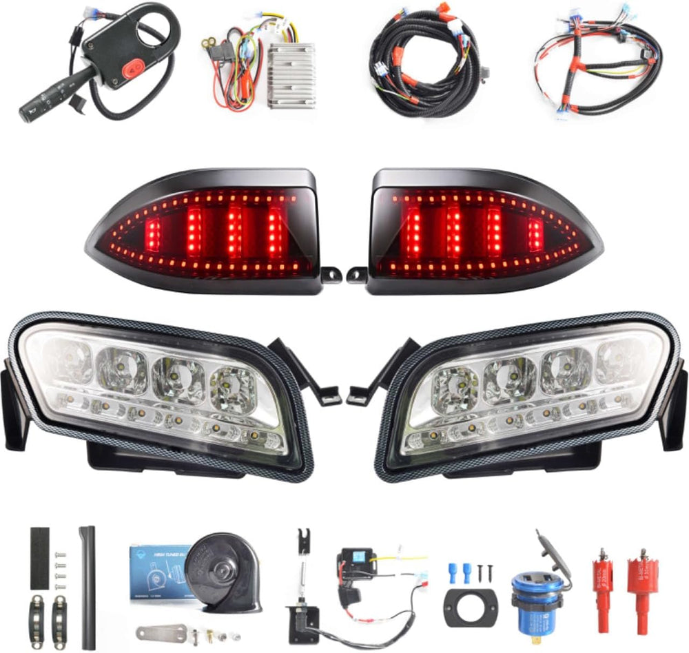NOKINS Golf Cart Deluxe LED Headlight and Taillight kit for Club Car Tempo