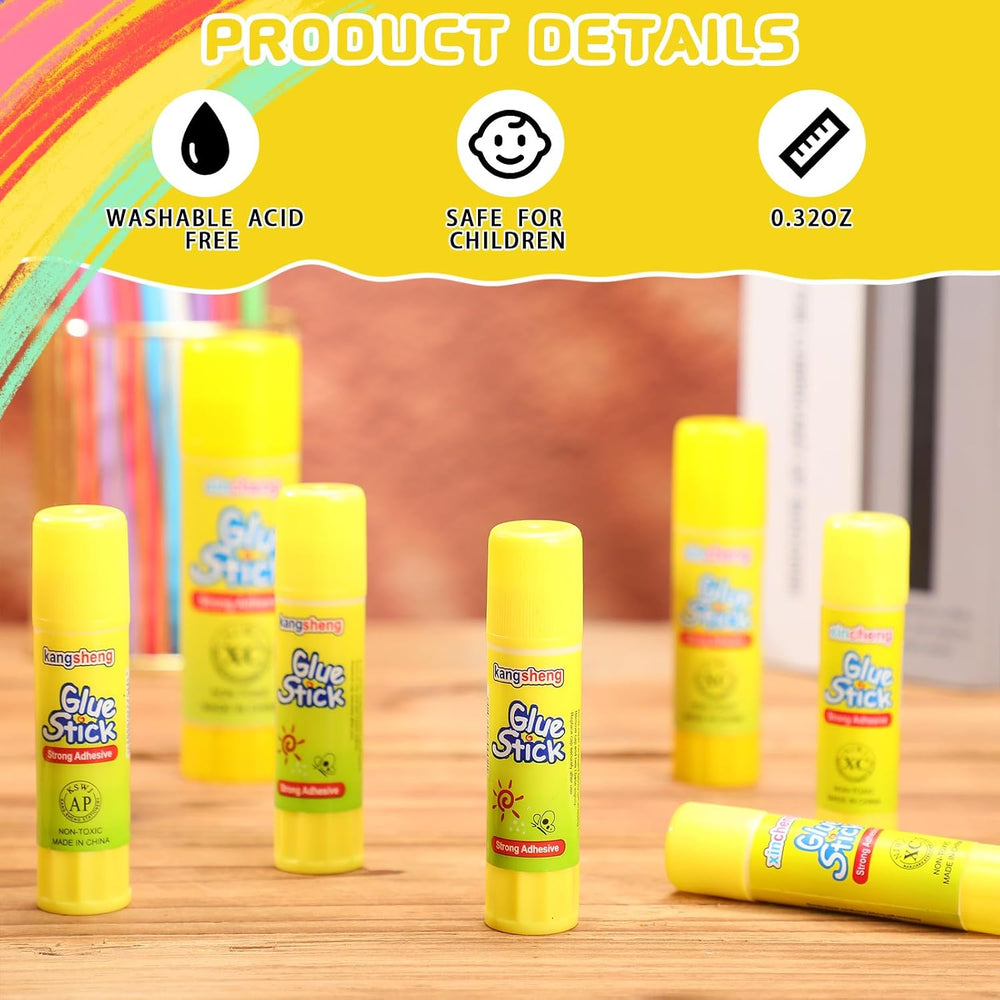 Zubebe 300 Pcs 0.27 oz White Glue Sticks in Bulk for Classroom Crafts