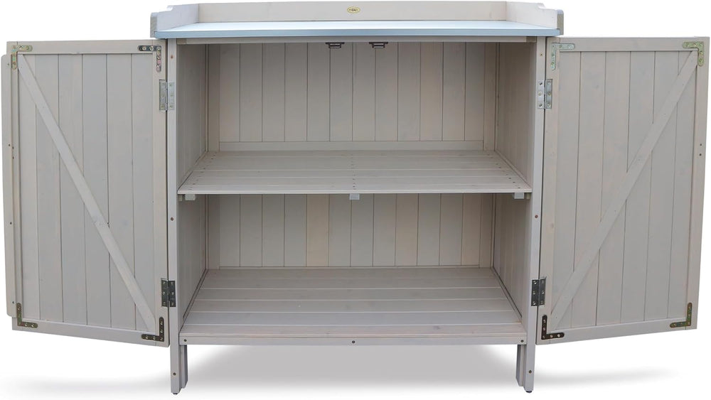 HABAU Lino 3095, Garden Storage Cabinet, Potting Bchen Table, Grey, 98 x 48 x...