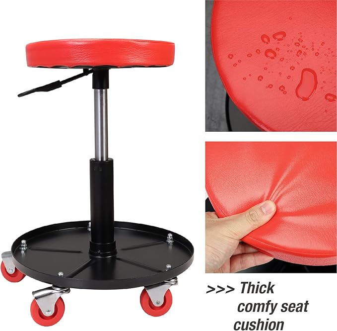 BIG RED ATRHL6201R Torin Heavy Duty Rolling Pneumatic Creeper Garage/Shop Seat: