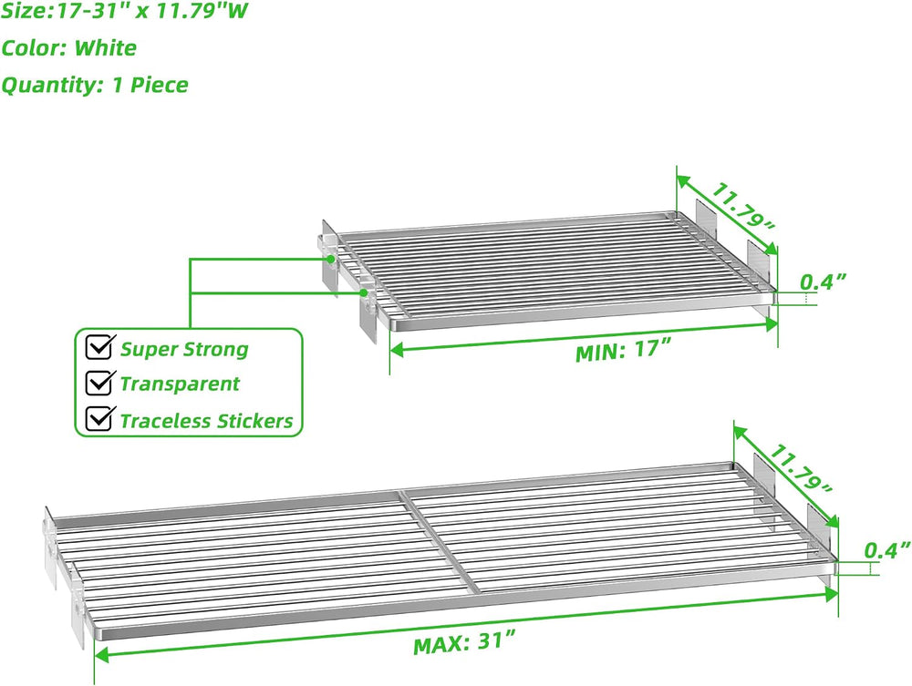 SANNO Tension Shelf Organizer for Closet, Adjustable 17-31" with Heavy-D...