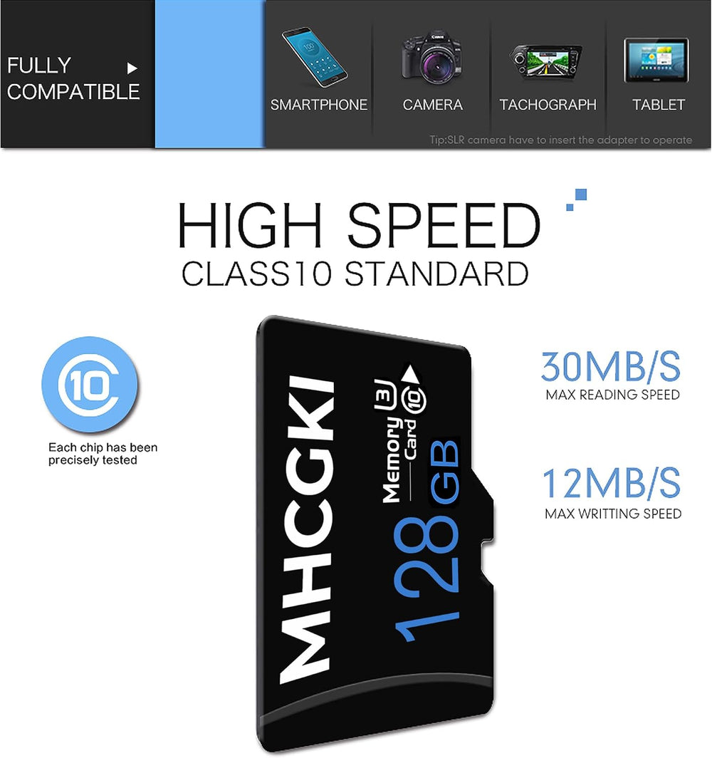 128GB Micro Memory Card High Speed MINI Card Class 10 TF Card with Adapter fo...