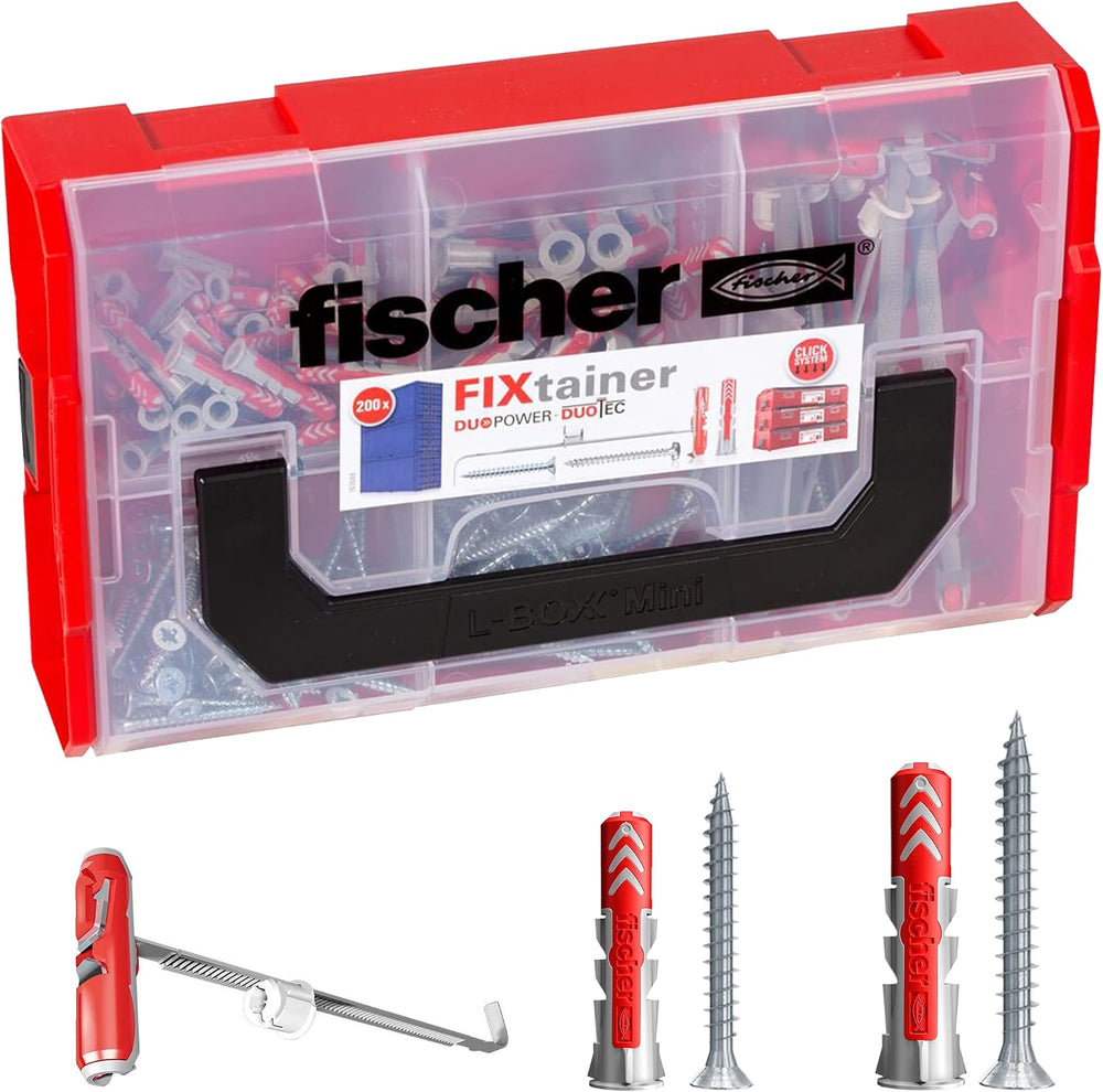 fischer FIXtainer DuoPower and DuoTec Assortment Box Universal and Toggle Wal...