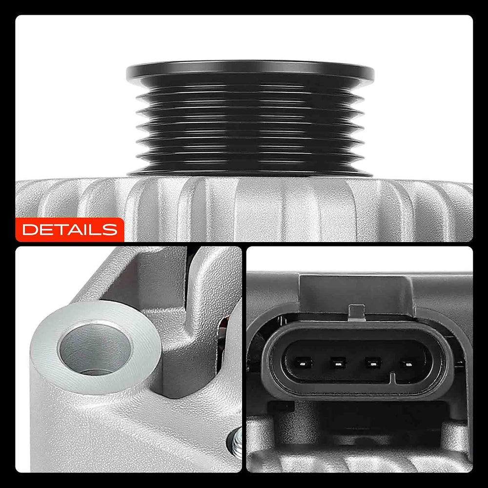 A-Premium Alternator, 12V 105A, 4-Pins Only, 6-Groove Pulley Clockwise