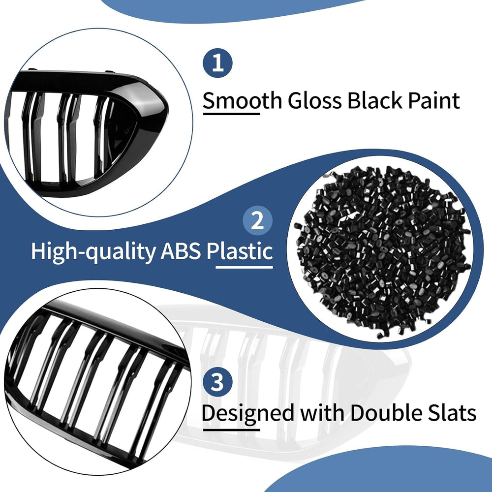 G30 Grille, Black Front Kidney Grille Grill Compatible with BMW 2017-2020 5 S...