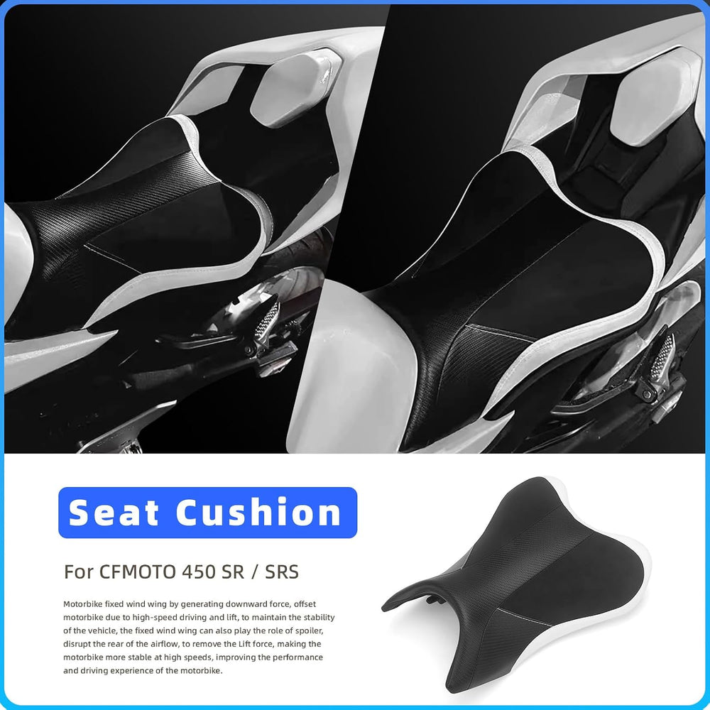 Upgraded Motorcycle Driver Tall Seat Pad for CFMOTO, Soft Leather, Black | Co...