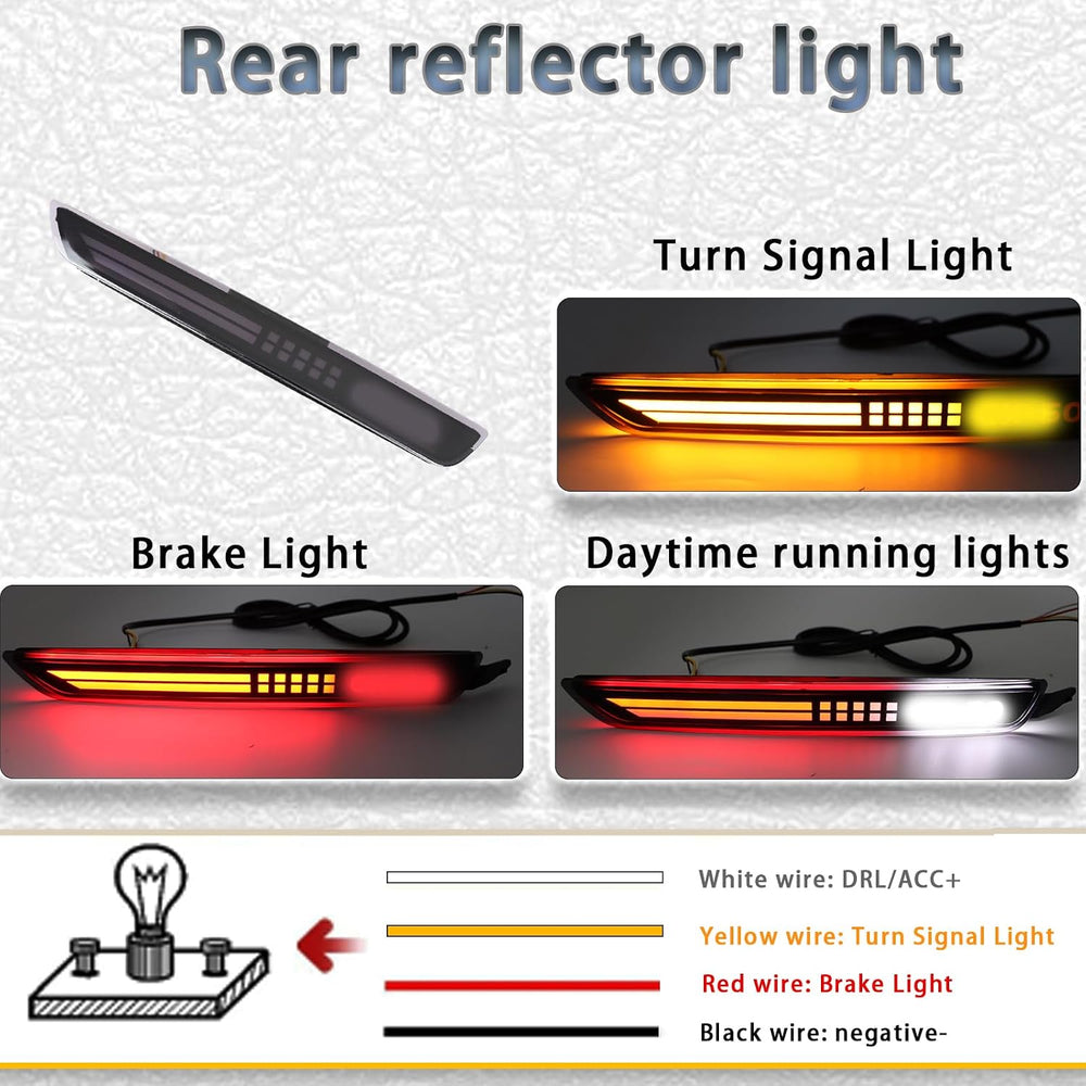 Red LED Rear Bumper Reflectors Fog Brake Tail Light Lamps Compatible with Maz...