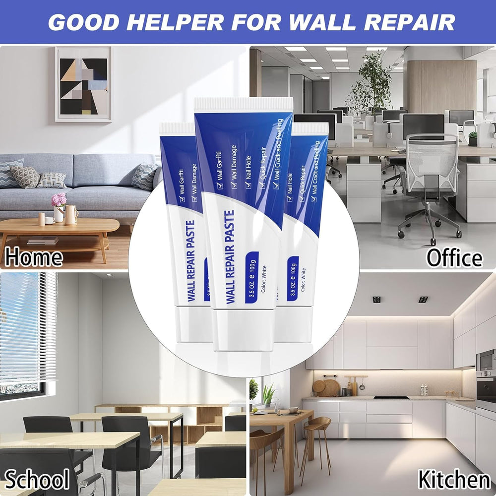 SEISSO Drywall Repair Kit, Wall Mending Agent*3(100g), Wall Patch*4, Scraper ...
