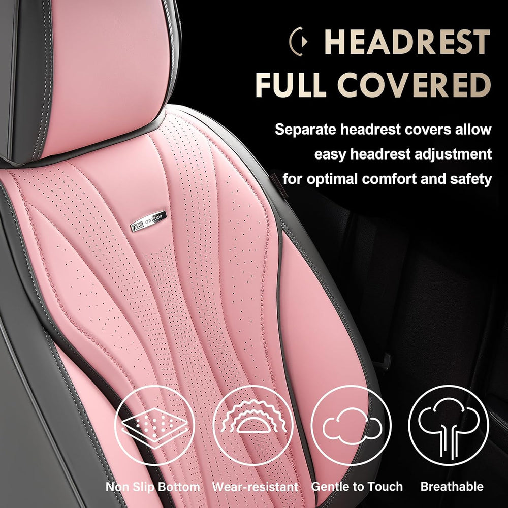 Coverado Car Seat Covers Full Set, Universal Seat Cover for Cars, Luxury Faux...