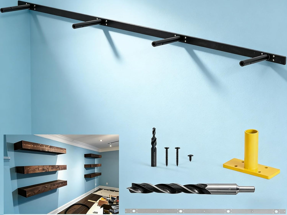 53'' Heavy-Duty Hidden Floating Shelf Bracket – 210 LBS Max Load (Mou...