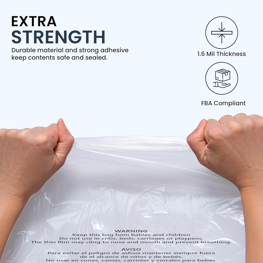 10x13 Inch Clear Poly Bags with Suffocation Warning (500 Count) โ Permanent S...