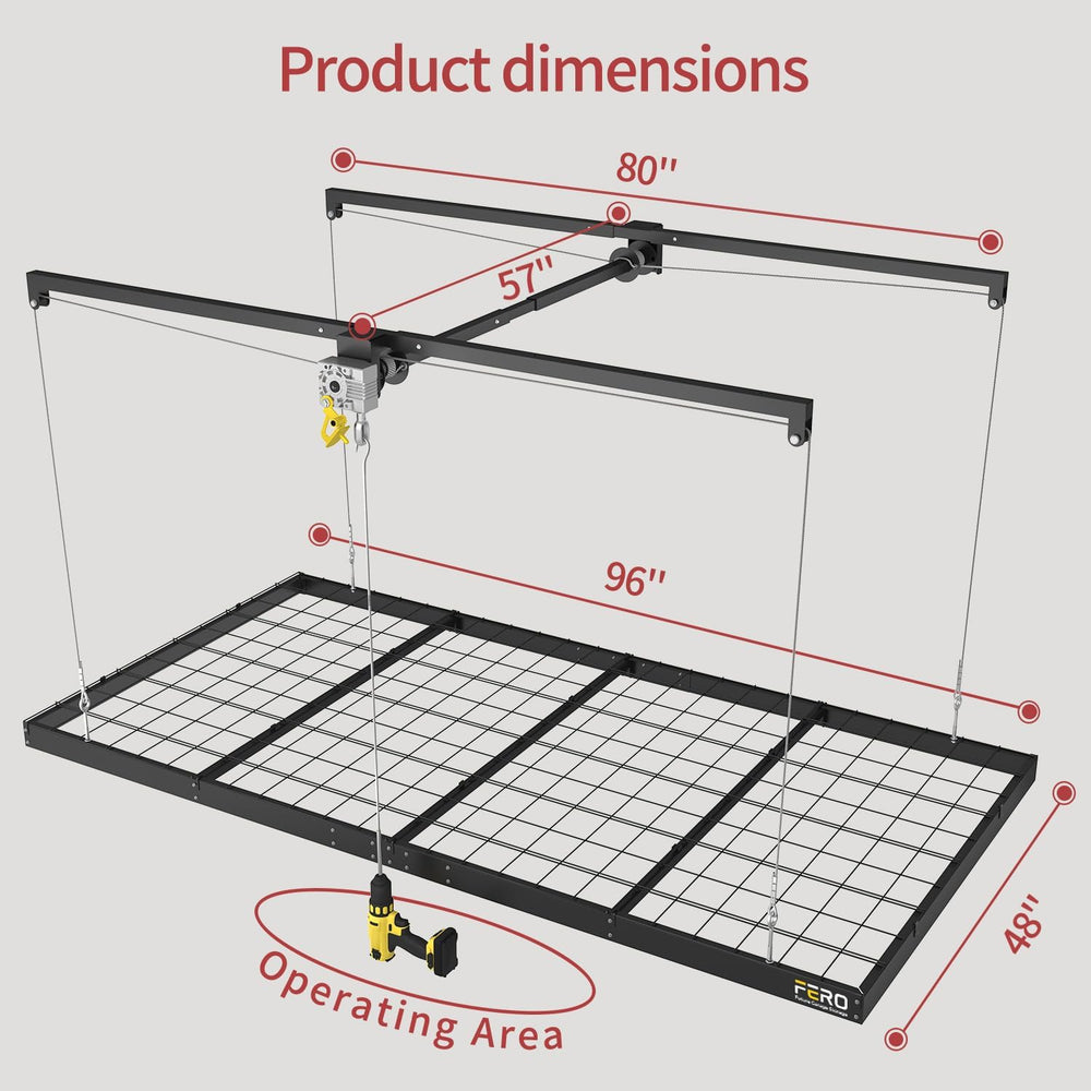 Garage Ceiling Storage Racks โ 4x8 FT Overhead Garage Storage Rack with Safet...