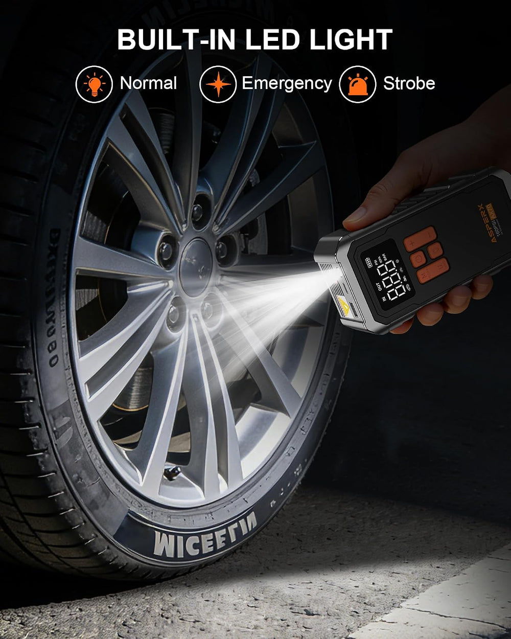 AsperX 160PSI Tire Inflator Portable Air Compressor for Car/Moto/Bike/Ball