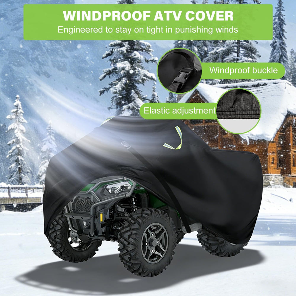 ATV Cover Waterproof Outdoor,Heavy Duty 420D Oxford Cloth,Buckle Straps | 4 W...