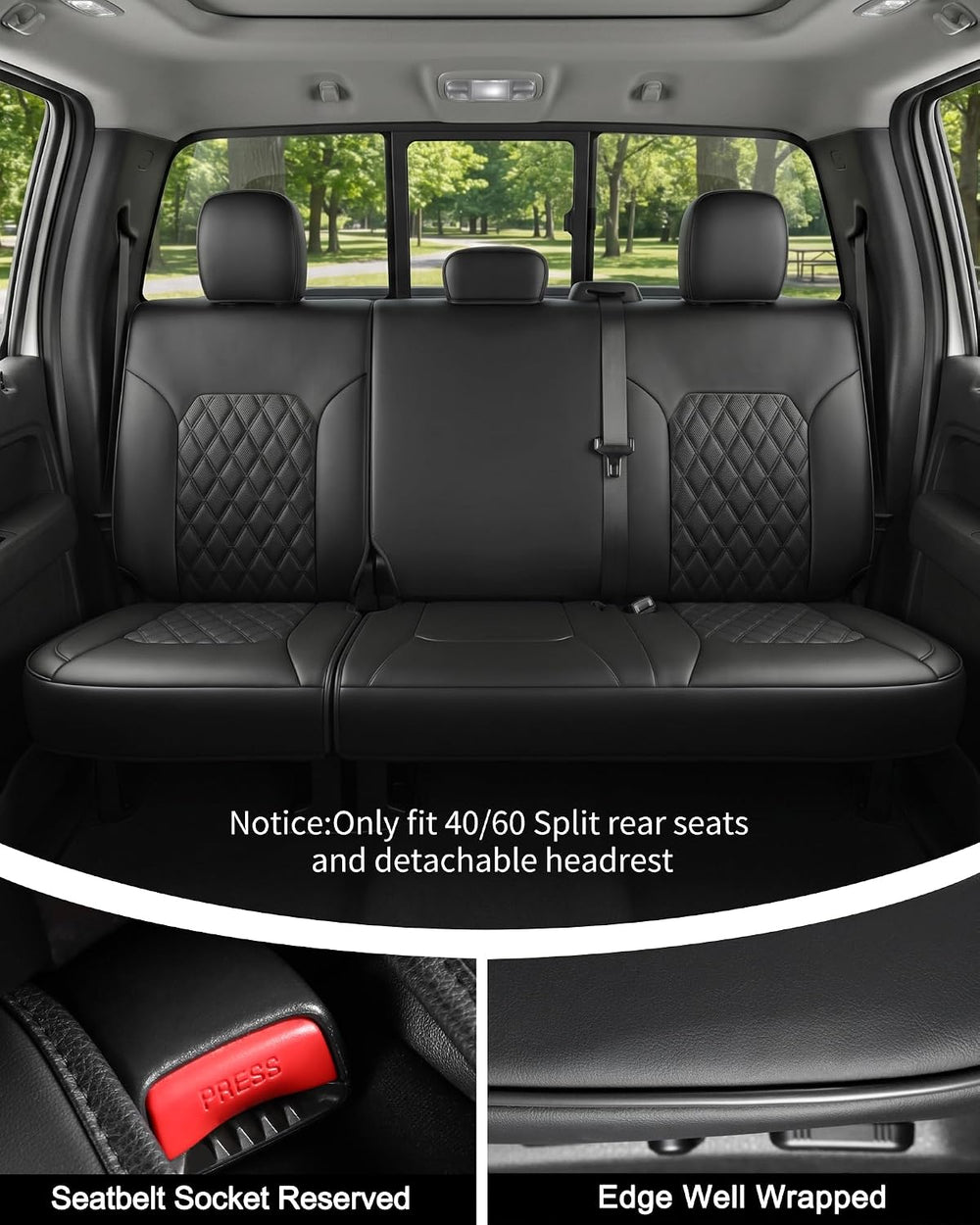 Umbrauto Seat Covers for Ford F150| Nappa Leather Pickup Truck Custom Fit Sea...