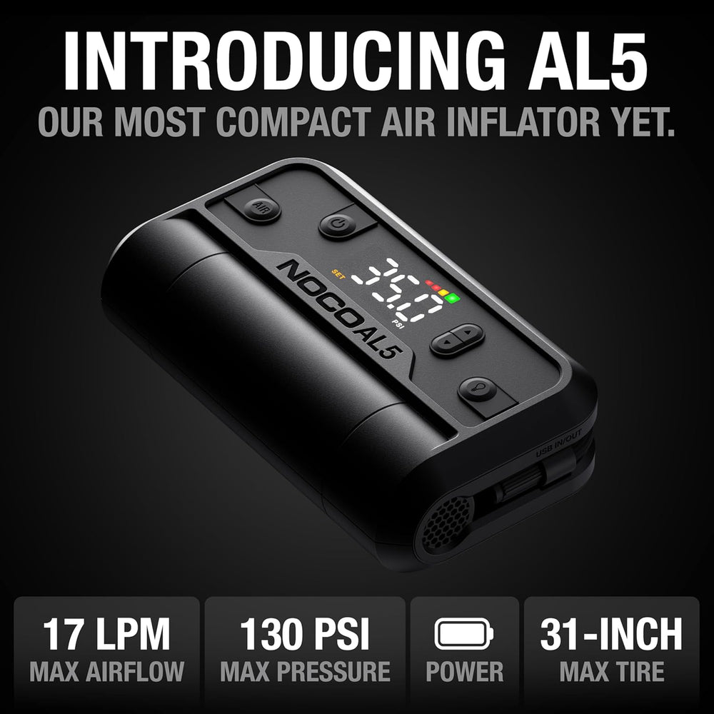 NOCO Air AL5 17 LPM 12V Cordless Tire Inflator & Portable Air Compressor