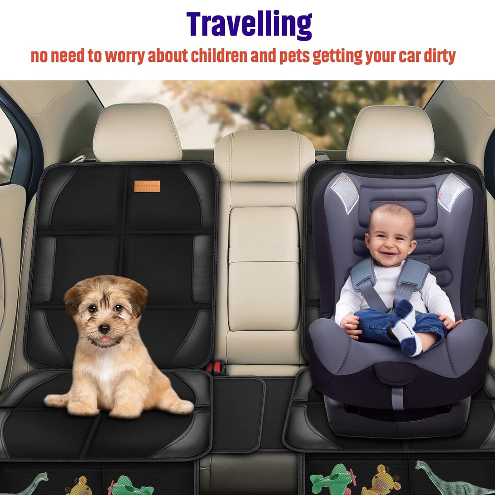 Bacgnyer Car Seat Protector, Waterproof 600D, 2 Pack, Black & Red Stitching