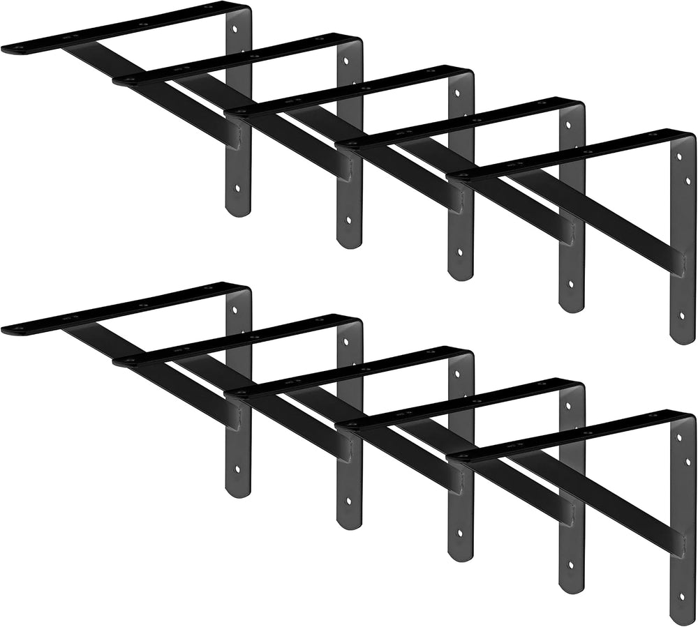 Decko Products 49144-10 Heavy-Duty Shelf Bracket, 10.5-Inch X 7.5-Inch, Black...