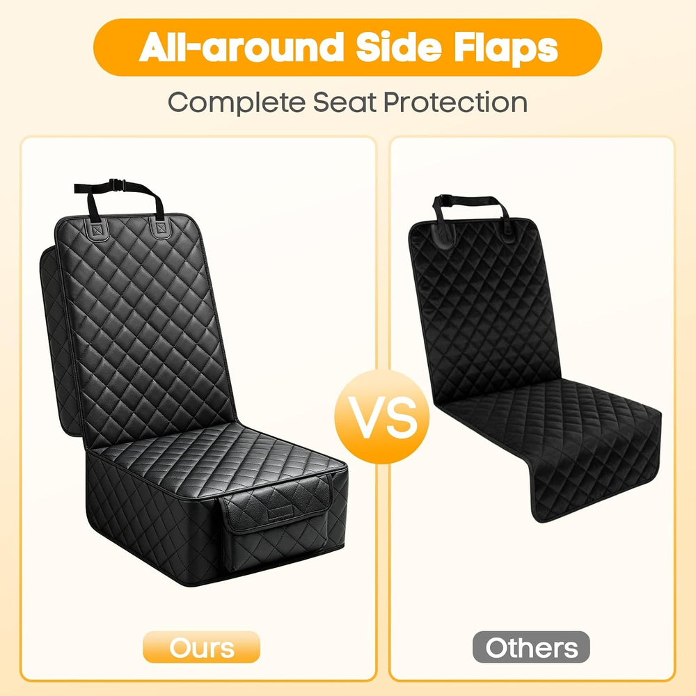 Front Seat Car Cover 2 Pack, PU Leather Dog Car Seat Cover