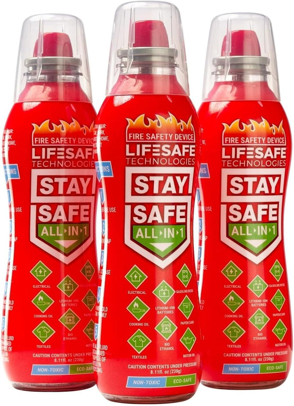 LifeSafe Technologies StaySafe All-in-1 Portable Fire Extinguishing Spray |