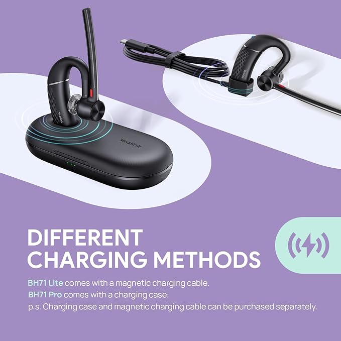 Yealink Single Ear Bluetooth Headsets BH71 Lite, Wireless Headset