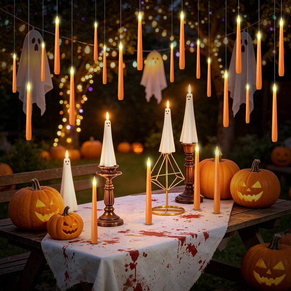 kakoya Flameless Floating Candles with Wand๏ผ20 Pcs Magic LED Hanging Taper Ca...