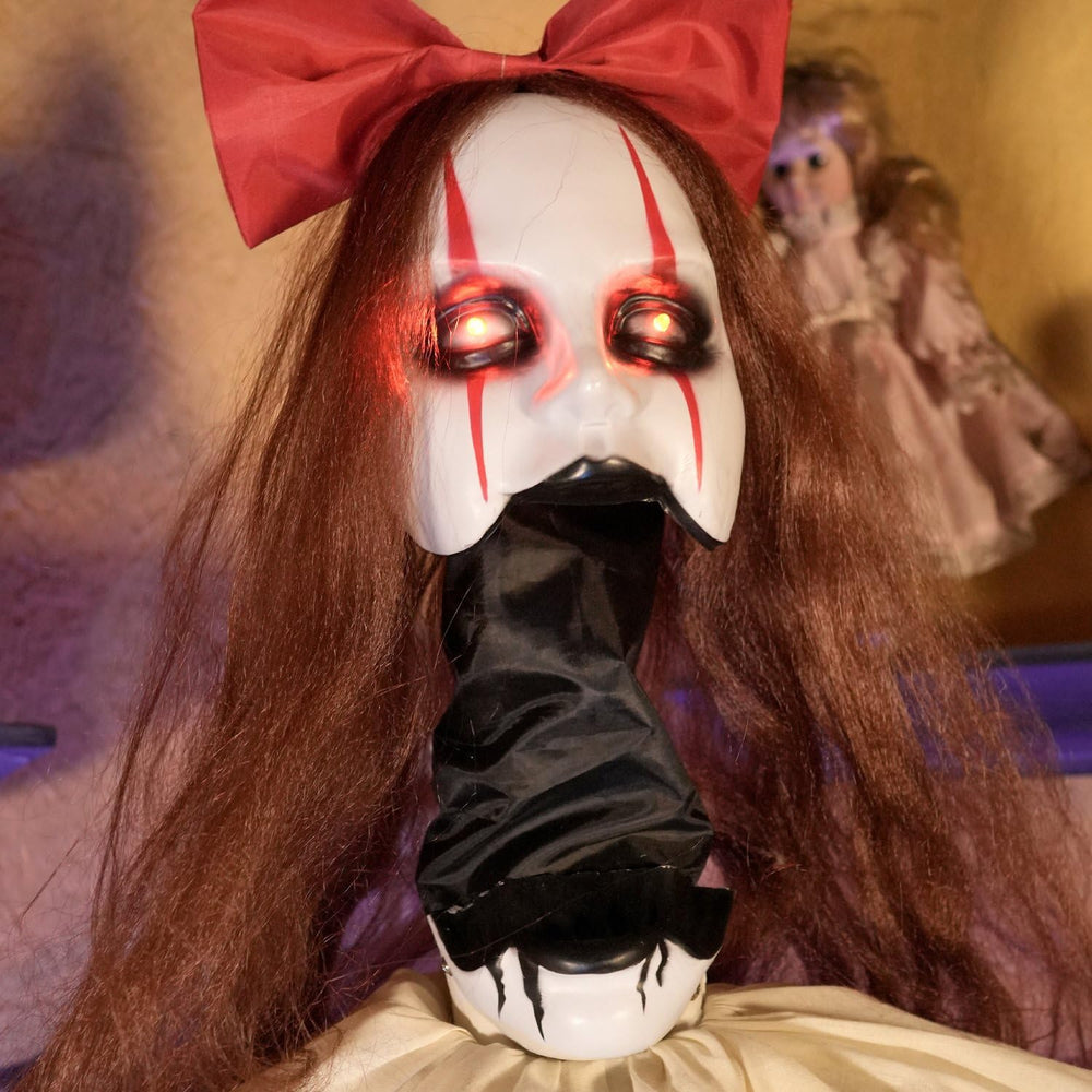 Haunted Hill Farm 5.4-Ft. Pop-Up Creepy Lady Halloween Animatronic