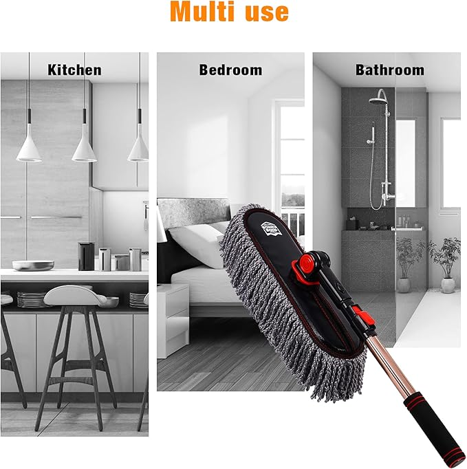 Car Duster Set, Car Duster Exterior Extendable Handle, Scratch Remover Large ...
