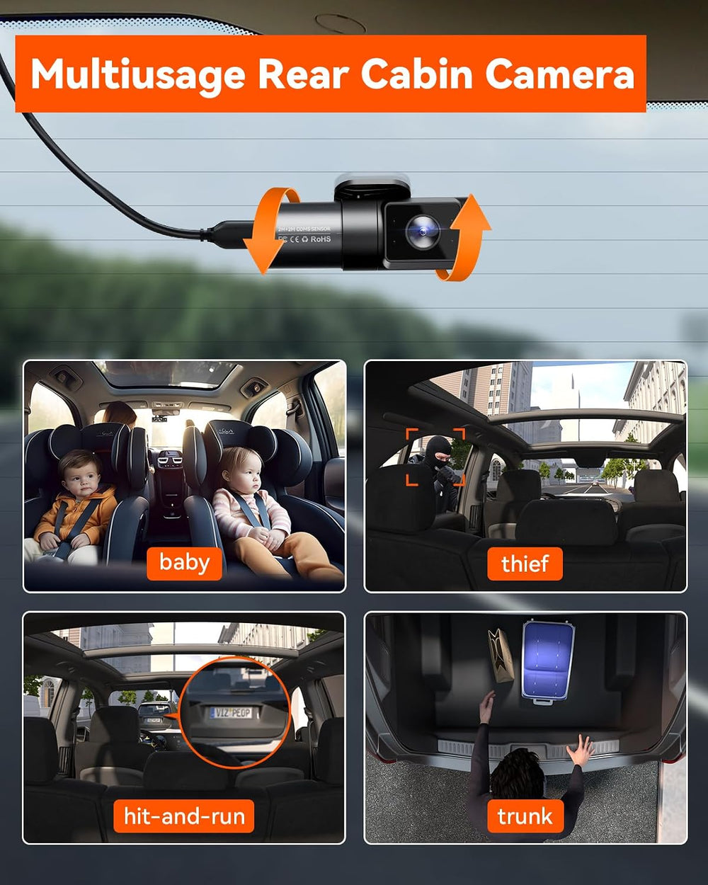 Vantrue N5 4 Channel WiFi 360° All Sides Dash Cam