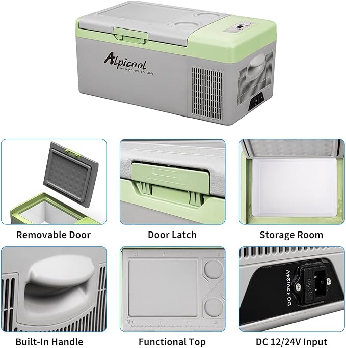 Alpicool Y16T Portable Fridge 12 Volt Car Refrigerator 16 Quart Freezer