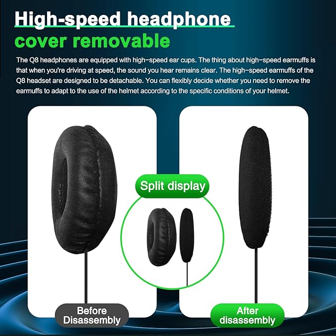 Mesh 3.0 Motorcycle Bluetooth Headset, 6 Riders Group V5.1 Helmet Bluetooth