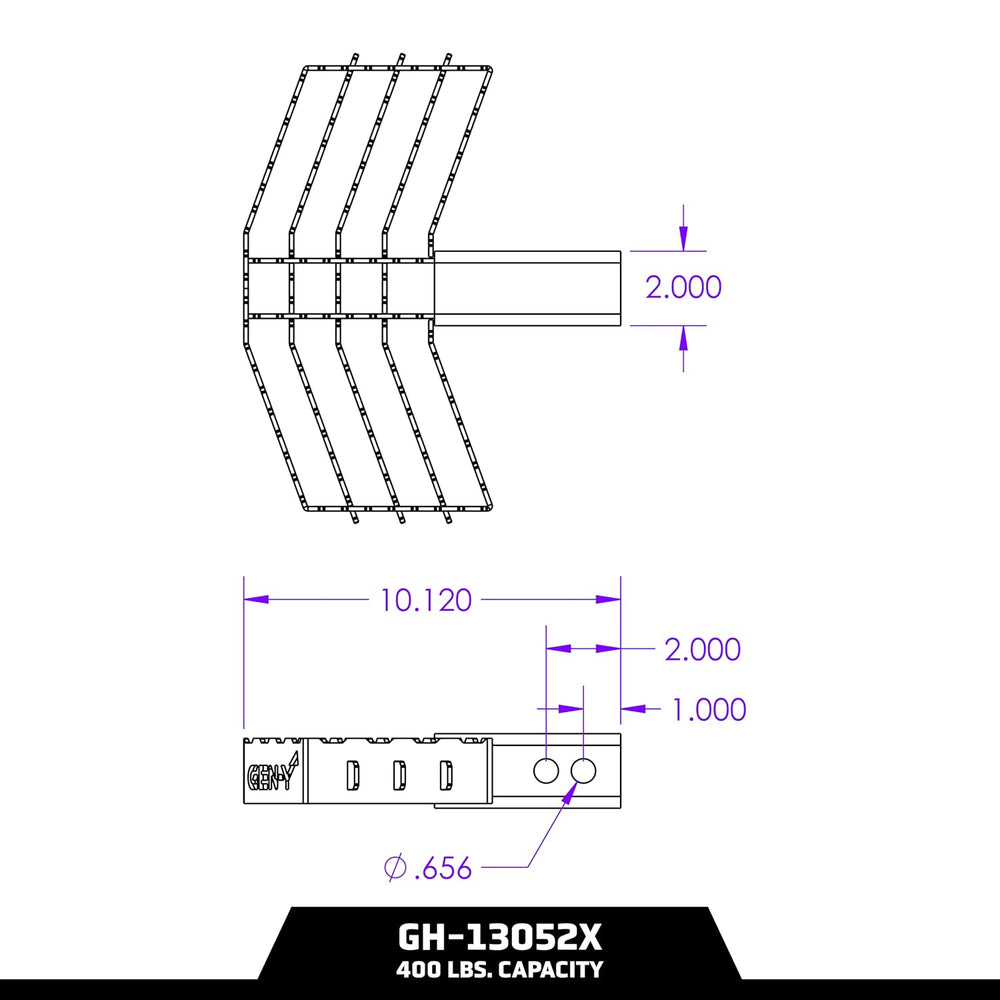 GEN-Y Hitch Serrated Hitch Step, Black, Fits 2-Inch Receiver | 400 LB Capacit...